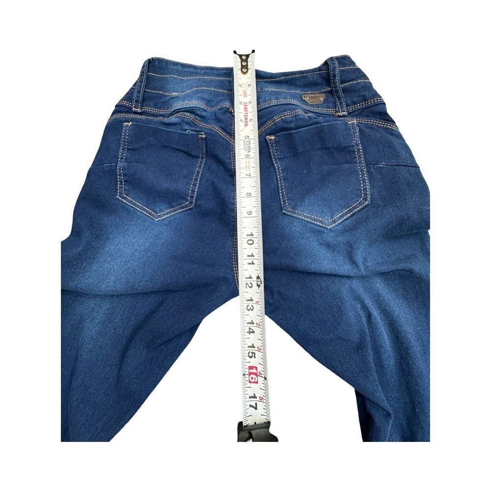 Bamboo Jeans Womens 9 Blue High Rise Multi Button Flare Bell Bottom Denim Pants - Picture 13 of 14